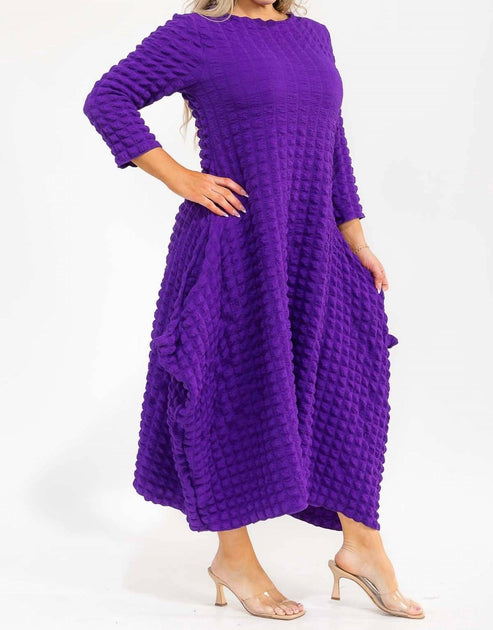 Karen T Design Bubble Fabric Maxi Dress Purple Medium 4