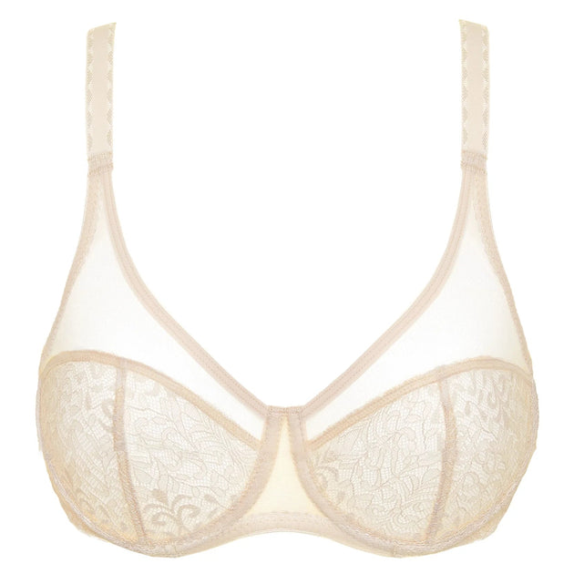 TRUEDAMES Sheer Lace Plunge Bra Beige 34D 3
