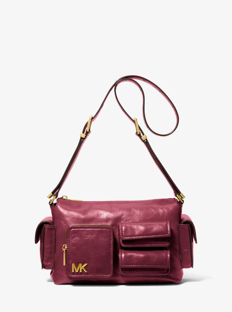 Michael Kors Dakota Medium Leather Shoulder Bag Red One Size 2