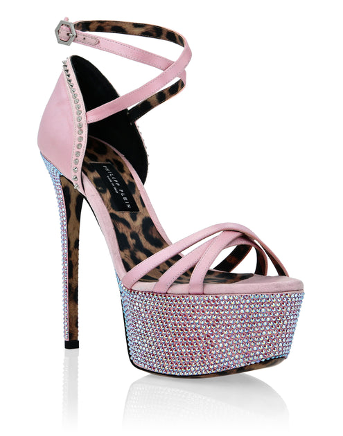 Philipp Plein Crystal Platform Sandals Orange EU 40 4