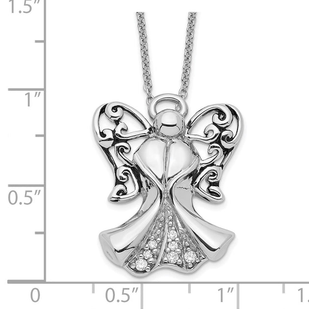Diamond2Deal Angel of Strength Necklace Silver 4