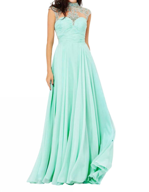 Angela & Alison Trägerloses Perlen-Promkleid Blau US 2 2