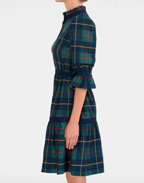 Gretchen Scott Teardrop Plaid Dress Green 2X 5
