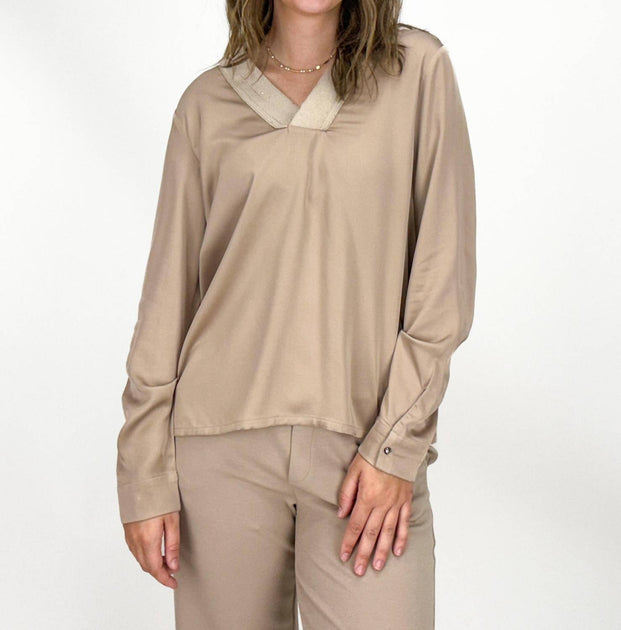 Margittes Tori V-Neck Top Brown EU 36 2