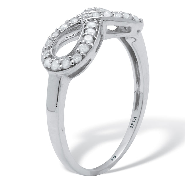 Palm .25 TCW Diamond Sterling Silver Infinity Ring Silver US 8 3