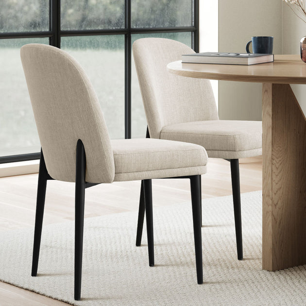 Maison Boucle Armless Dining Chair Set of 4 Beige 4