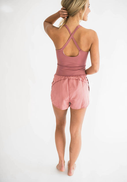 Falcon Joy Cutout Athletic Romper Pink Large 3