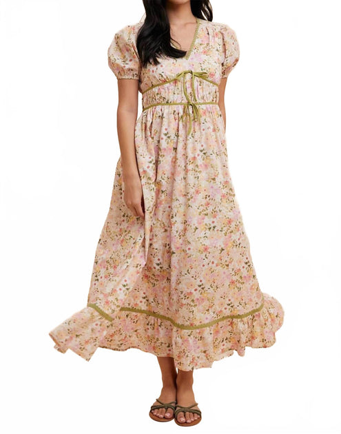 IN-LOOM Bow Floral Maxi Dress Multi Small 2