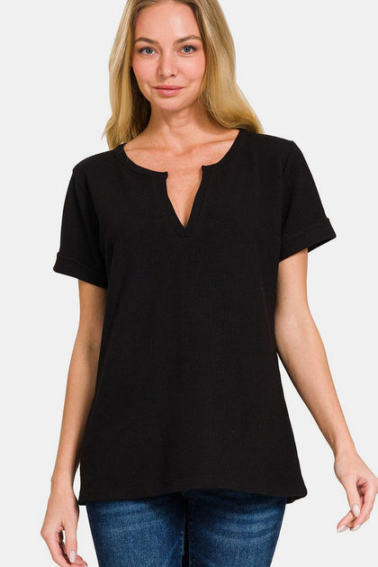 TRUEDAMES Waffle T-Shirt Black Small 3