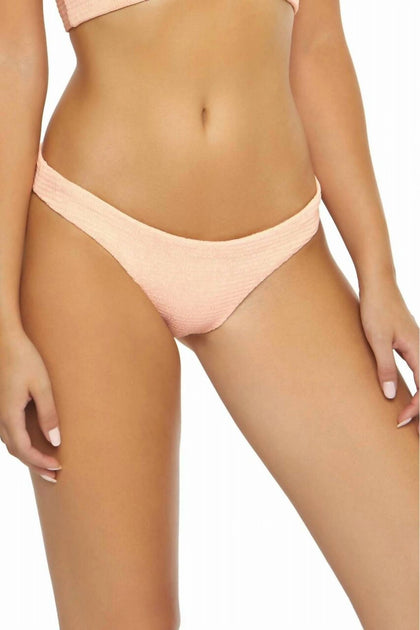 PilyQ Smocked Bikini Bottom Beige Medium 2