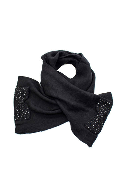 Portolano Beaded Bows Scarf Black One Size 2