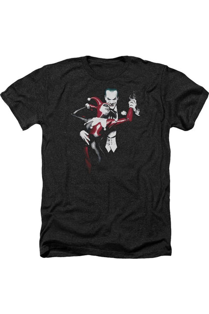 Gildan Batman Harley And Joker Heather Tee Black Small 2