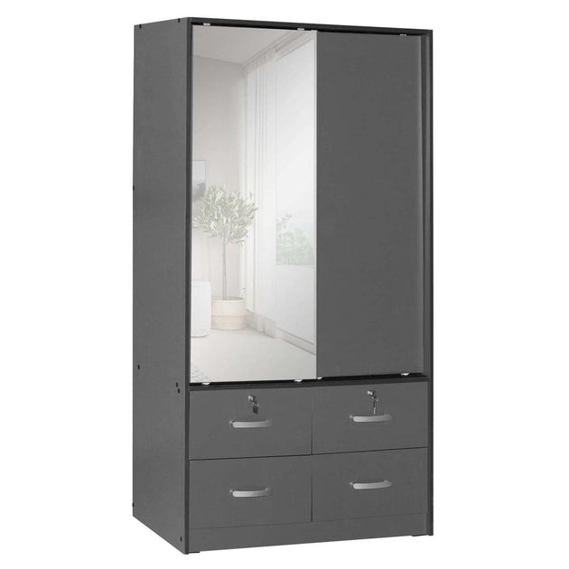 Better Home Products Sarah Armoire Dark Gray 3