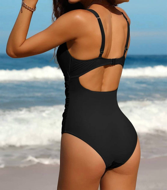 Charmo Tess Cutout One Piece Swimsuit Black Large 4