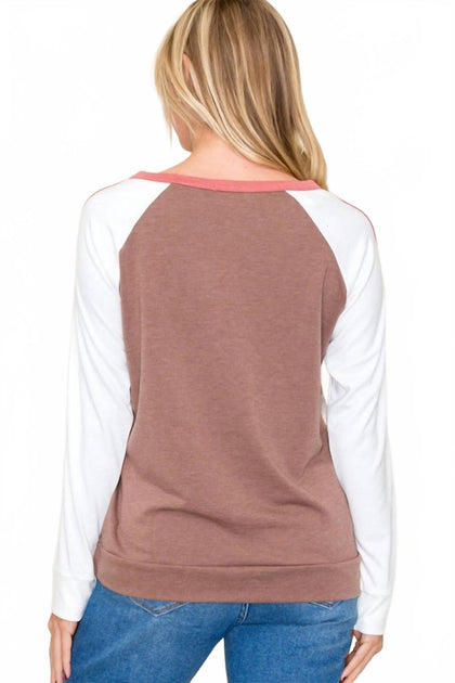 STACCATO Raglan Long Sleeve Shirt Brown Medium 3