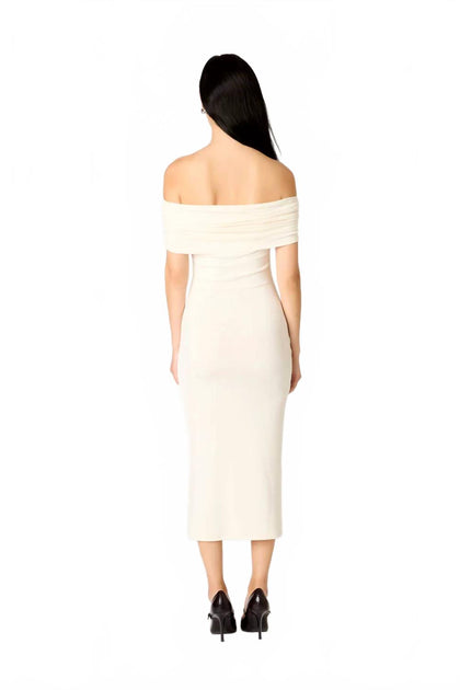 NIA Celine Midi Dress Ivory XSmall 4