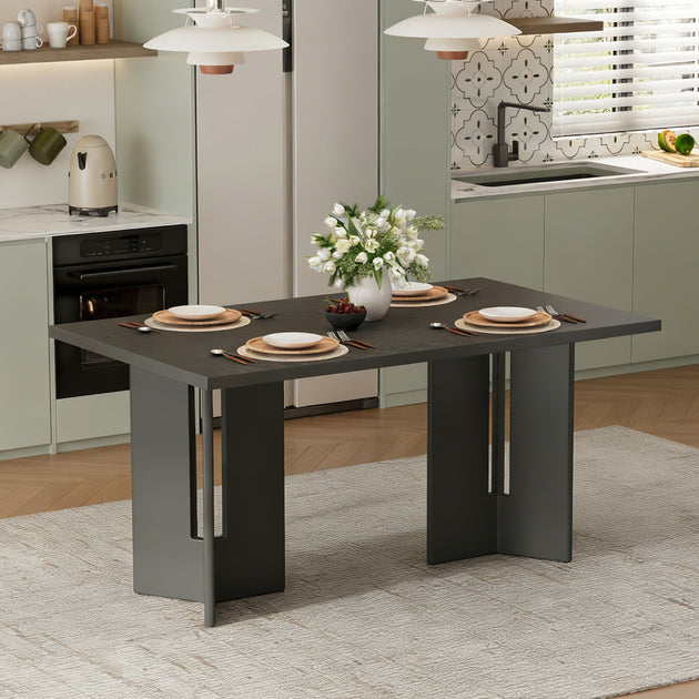 Streamdale Farmhouse Wood Dining Table Gray 2