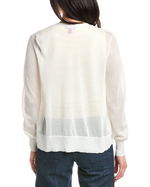 Vince Camuto V Neck Short Cardigan White XLarge 3