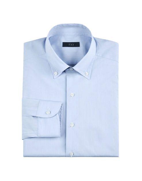 Fay French Collar Stretch Dress Shirt Blue Small 2