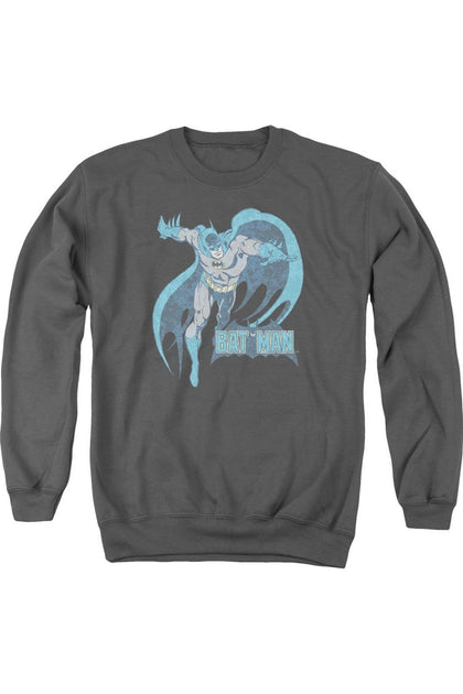 Gildan DC Comics Desaturated Batman Crewneck Sweatshirt Grey Large 2