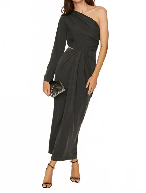 SOMETHING NAVY One Shoulder Cut Out Dress Black XSmall 2