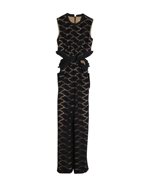 Self-Portrait Cutwork Embroidered Jumpsuit Black XSmall 2