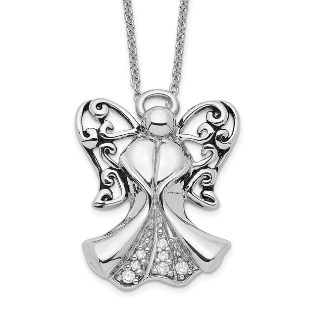 Diamond2Deal Angel of Strength Necklace Silver 2