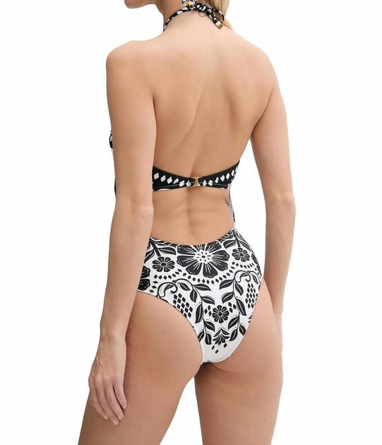 Farm Rio Rio Floral Einteiliges Badeanzug Schwarz S 3