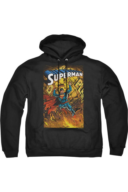 Gildan Superman Adult Hooded Sweatshirt Black Medium 2
