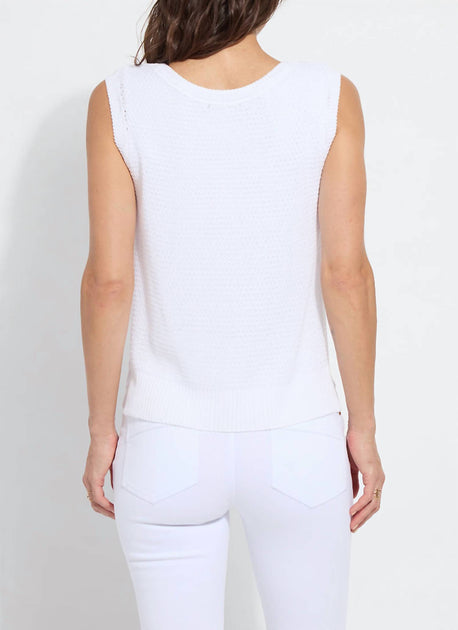 Lysse Fiona Open Knit Sweater Tank Top White Large 3