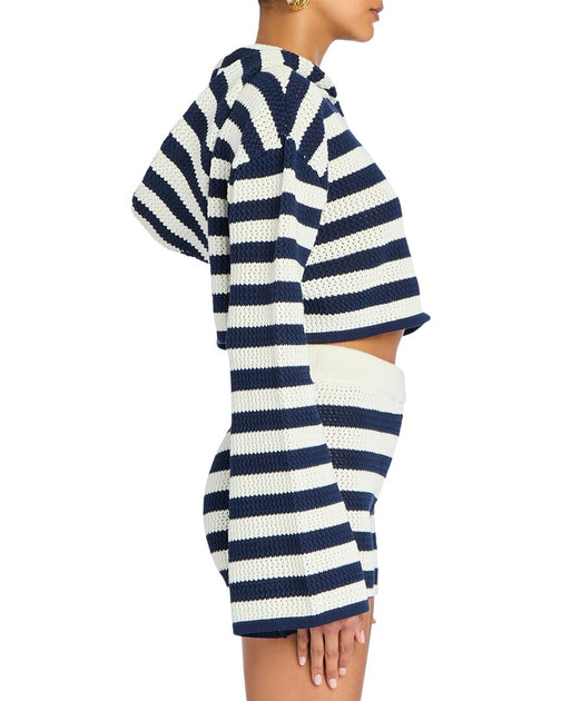 SER.O.YA Flyn Hoodie Navy/Eggshell Stripe XXS 4