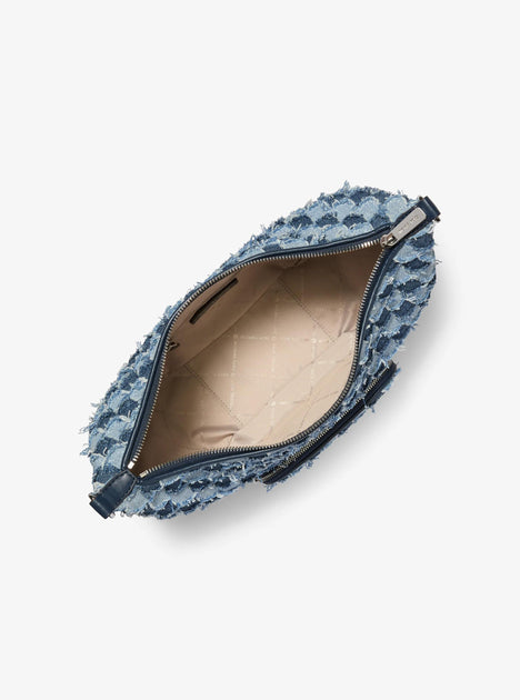 Michael Kors Outlet Merritt Medium Patchwork Denim Convertible