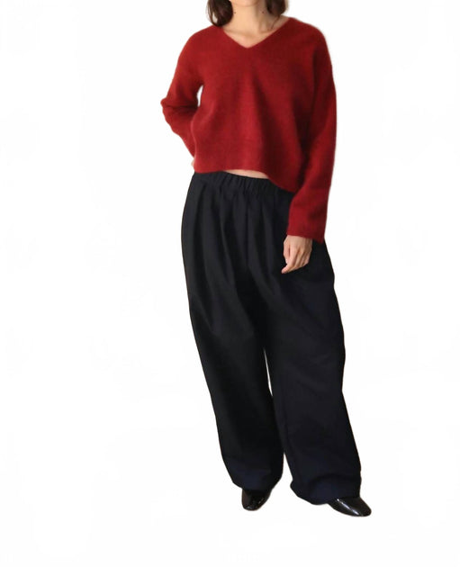 C.T.plage Long Sleeve V-Neck Top Red Large 3