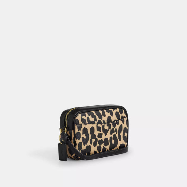 Coach leopard camera bag sales