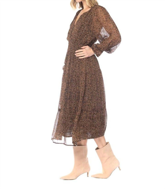 Tolani Arwen Midi Dress Brown Small 4