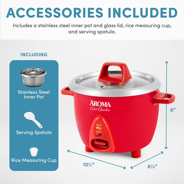 Aroma Housewares Select Stainless Rice Cooker & Warmer Refurbished 4