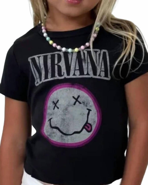 Rowdy Sprout Nirvana Smiley Tee Black US 14 2