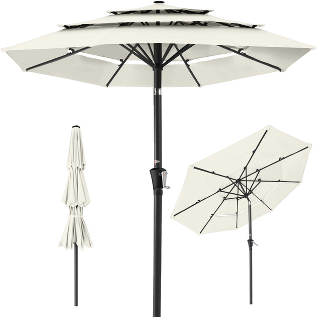 Best Choice Products 10ft 3-Tier Patio Umbrella Ivory 2