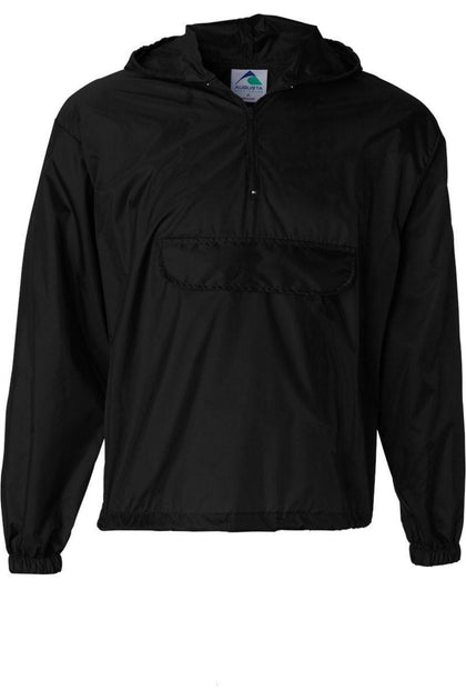 Augusta Sportswear Packable Half-Zip Hooded Pullover Jacket Black XLarge 2