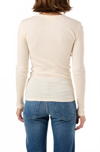 AMO Swoon Long Sleeve Top Beige Large 4