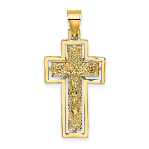 Diamond2Deal Crucifix Frame Charm Gold 2