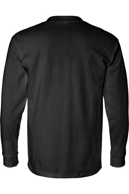 Bayside USA-Made Long Sleeve T-Shirt with a Pocket Black 4XLarge 3