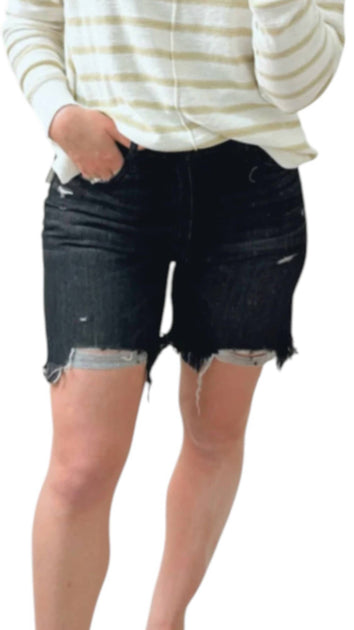 KanCan High Rise Hem Detail Shorts White 26 2