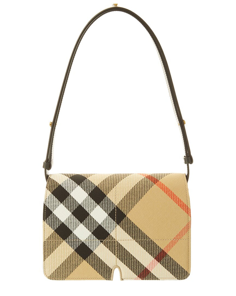 Burberry Snip Check Canvas & Leather Shoulder Bag | ShopSimon