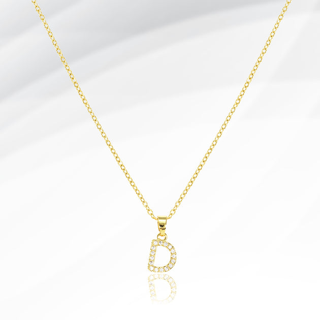 FASHNZFAB Initial Pendant Necklace Silver 2