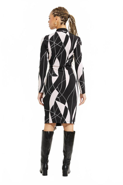Joseph Ribkoff Knee-Length Wrap Dress Black US 10 3