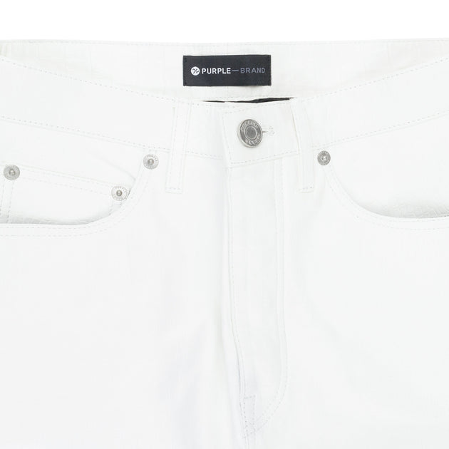 PURPLE ホワイト スリムフィットデニム 29 Purple Brand LEATHER RELAXED FIT PANT WHITE SKINNY JEANS | ShopSimon