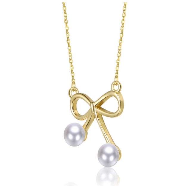 GigiGirl Kids Bow Necklace Silver One Size 3