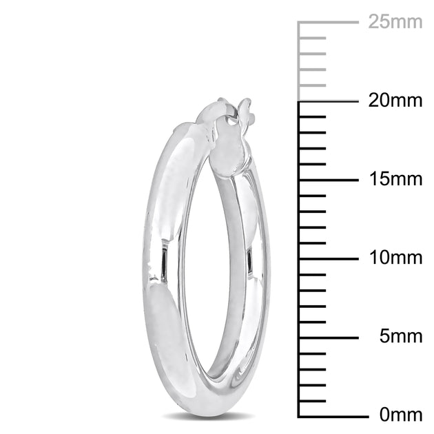 Mimi & Max Round Hoop Earrings Silver 20x3mm 4
