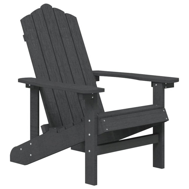 VidaXL Patio Adirondack Chair with Table HDPE Anthracite 4